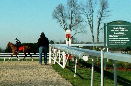 Safety padding for exit off Keeneland race track